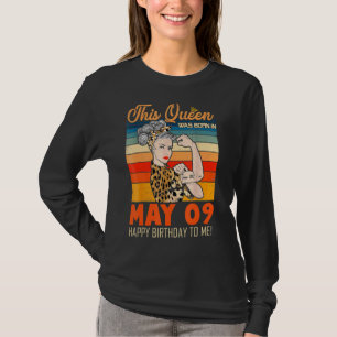 T-shirt Cette Reine Est Née En Mai 09 Joyeux Anniversaire