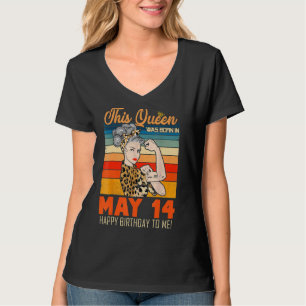 T-shirt Cette Reine Est Née En Mai 14 Joyeux Anniversaire