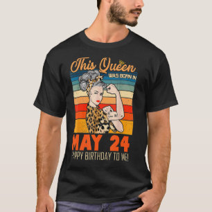 T-shirt Cette Reine Est Née En Mai 24 Joyeux Anniversaire 