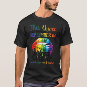 T-shirt Cette Reine Née le 4 septembre Hate Love Coeur Mou