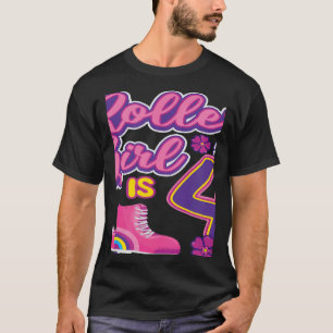 T-shirt Cette Roller Girl est 4 Anniversaire Roller Skate