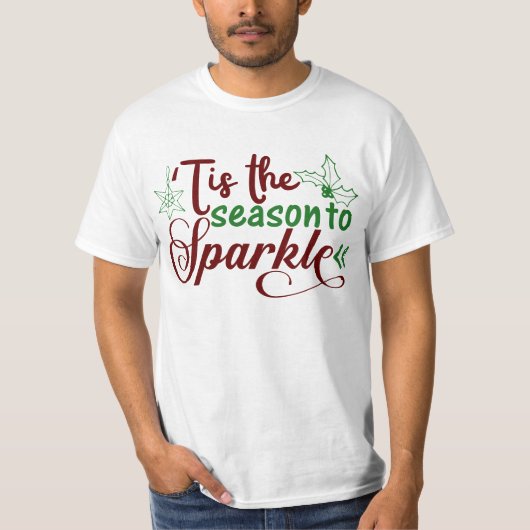 T-shirt Cette saison est de base blanc rouge et vert (Devant)