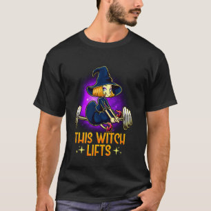T-shirt Cette Sorcière lève Drôle Halloween Barbell Fitnes