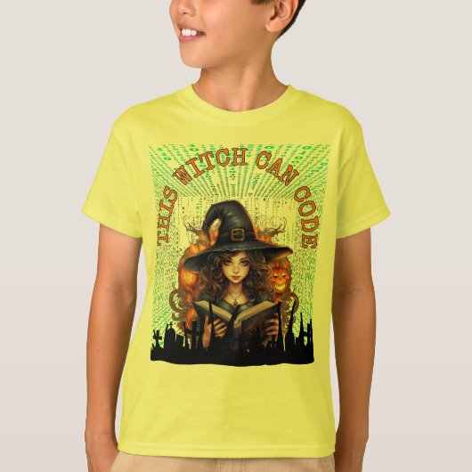 T-shirt Cette sorcière peut coder (Devant)