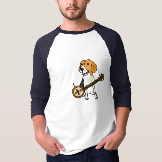 T-shirt CG. chiot de beagle jouant la chemise de banjo (Devant)