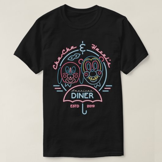 T-shirt Cha Cha Hazel Diner Neon Umbrella Sign Combook (Design devant)