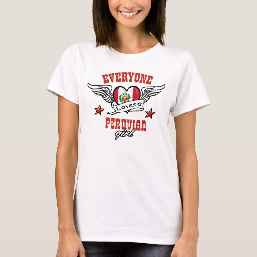 T-shirt Chacun aime une fille péruvienne (Devant)