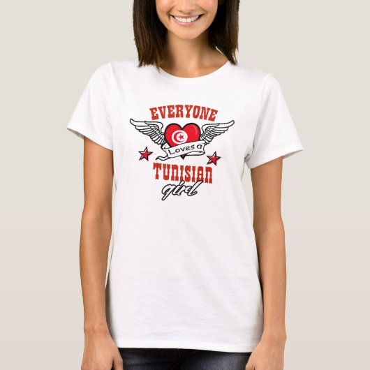 T-shirt Chacun aime une fille tunisienne (Devant)