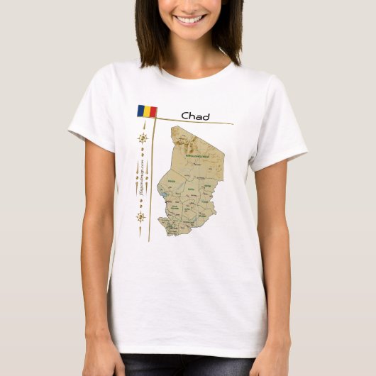 T-Shirt Chad Carte + Drapeau + Titre (Devant)