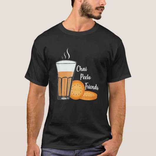 T-shirt Chai Peelo Amis Funny Hinidi Mème Chai Tea Bisc (Devant)