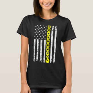 T-shirt Chaîne à mâchoires jaunes Drapeau Amérique USA Cam
