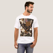 T-shirt Chaîne, cachemire, fleurs : patchwork vintage. (Devant entier)