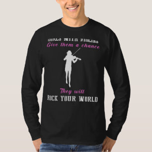 T-shirt Chaînes d'enchantement : Filles avec Violons Rock