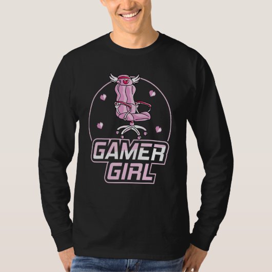 T-shirt Chaise de jeu vidéo Gamer Girl (Devant)
