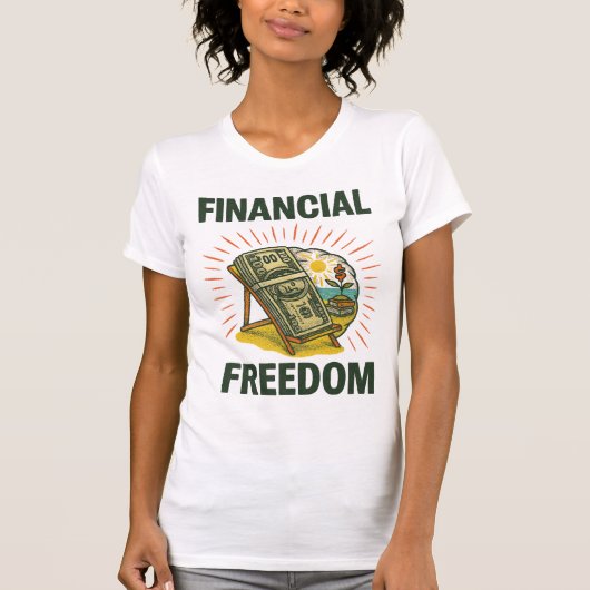 T-shirt Chaise de plage de la liberté financière pour les  (Devant)