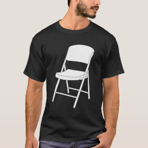T-shirt Chaise de pliage blanc amusante
