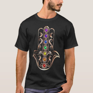 T-shirt Chakra Hamsa Main Yoga Méditation Femmes Spirituel
