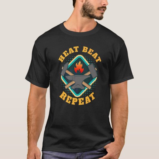 T-shirt Chaleur Beat Répéter Je Forge Anvil Artisan forge (Devant)