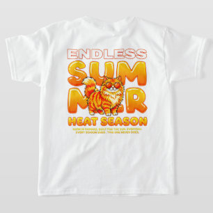 T-shirt Chaleur Endless de Chat d'Été - Félin Rétro de Pla