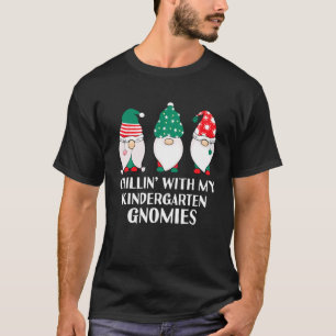 T-shirt Chaleureux Avec Mes Gnomes De La Maternelle Noël T