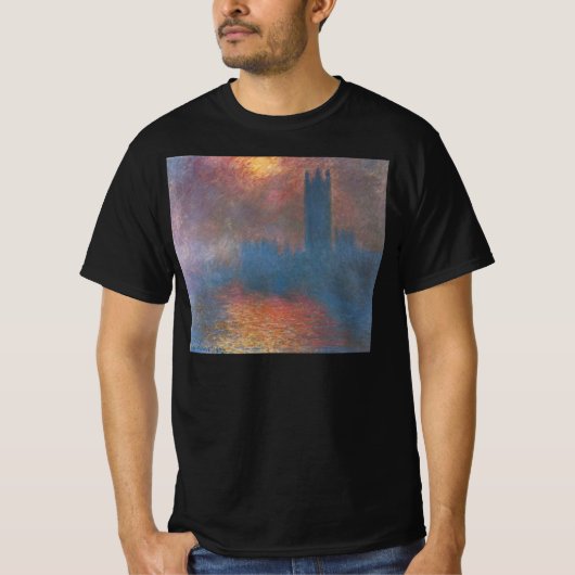 T-shirt Chambres du Parlement, Londres par Claude Monet (Devant)