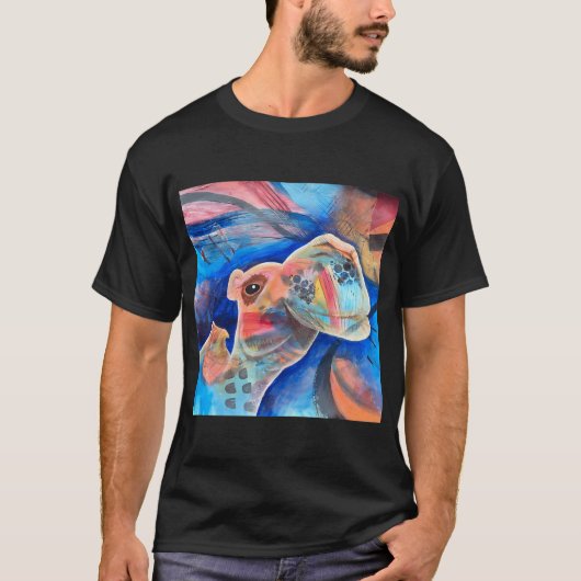 T-shirt Chameau Abstrait Coloré (Devant)