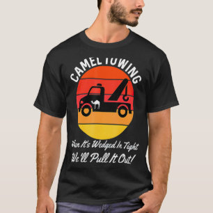 T-shirt Chameau Remorque Retro Style désossé Humour Adulte