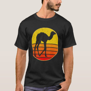 T-shirt Chameau Rétro Vintage Jour du Bossu Coucher de Sol