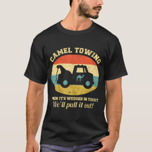 T-shirt Chameau Towing Retro Humour Adulte Dit Amusant Hau