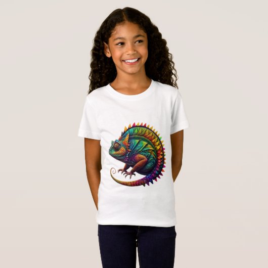 T-Shirt Chameleon Abstrait coloré (Devant entier)