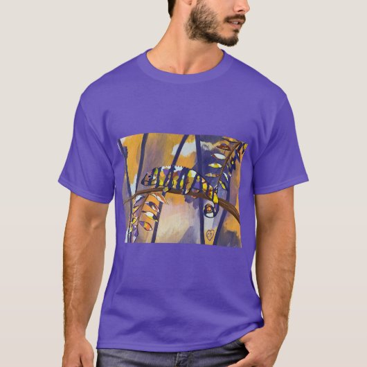 T-shirt Chameleon Abstrait en violet orange jaune sur Tee (Devant)