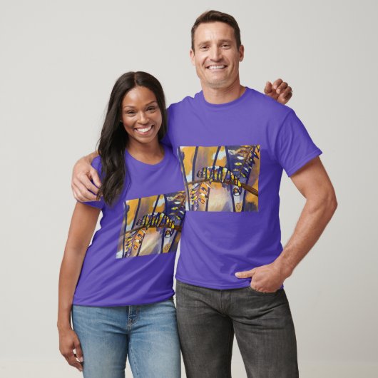 T-shirt Chameleon Abstrait en violet orange jaune sur Tee  (Unisexe)