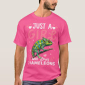 T-shirt Chameleon Aime Juste Une Fille Qui Aime Chameleons (Devant)