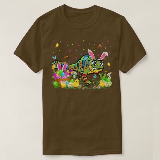 T-shirt Chameleon de Pâques Chasse aux oeufs de lapin Cham (Design devant)