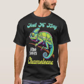 T-shirt Chameleon Juste Un Garçon Qui Aime Chameleons T-Sh (Devant)