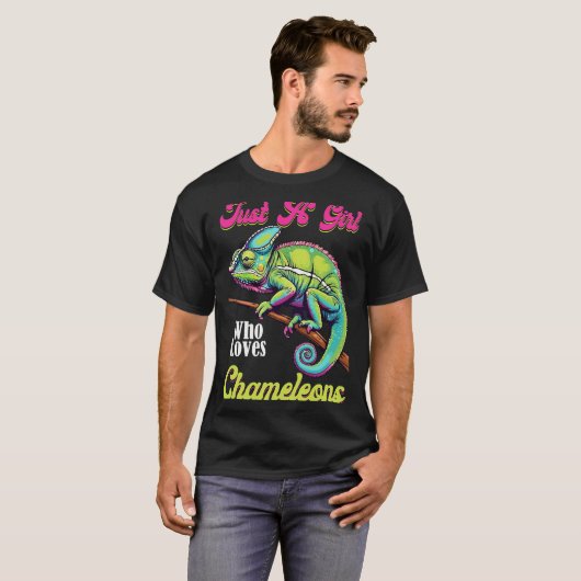 T-shirt Chameleon Juste Une Fille Qui Aime Chameleons T-Sh (Devant entier)
