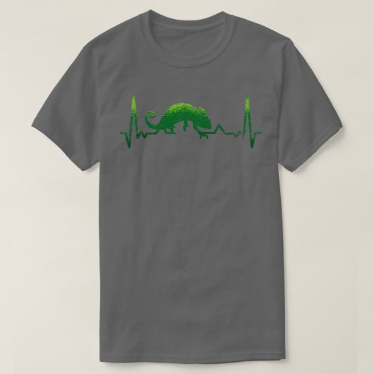 T-shirt Chameleon Pet Heartbeat Retro Reptile (Design devant)
