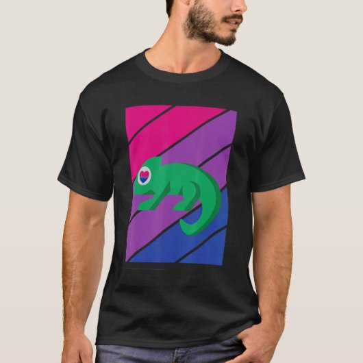T-shirt Chameleon Pride Bisexual Drapeau Lgbtq Fier Ally P (Devant)