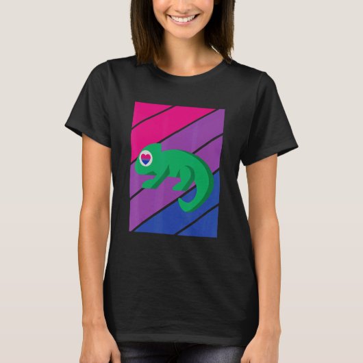 T-shirt Chameleon Pride Bisexual Flag LGBTQ Proud Ally Pri (Devant)
