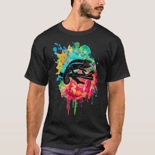 T-shirt Chameleon Reptile - Style PopArt