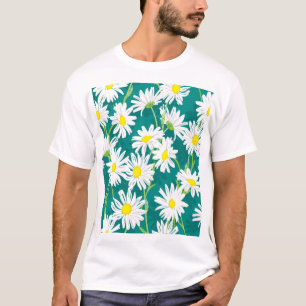 T-shirt Chamomile Turquoise : Illustration Florale Sans Me