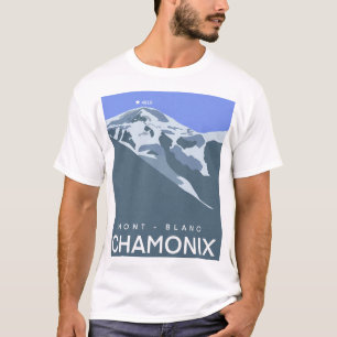 T-shirt Chamonix, Mont-Blanc, numériquement dessiné, souve