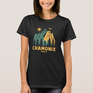T-shirt Chamonix Montagnes France Randonnée Extérieur Vint