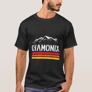 T-shirt Chamonix Station de ski Montagne France Rétro