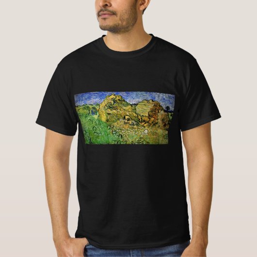 T-shirt Champ avec meules de blé par Vincent van Gogh (Devant)