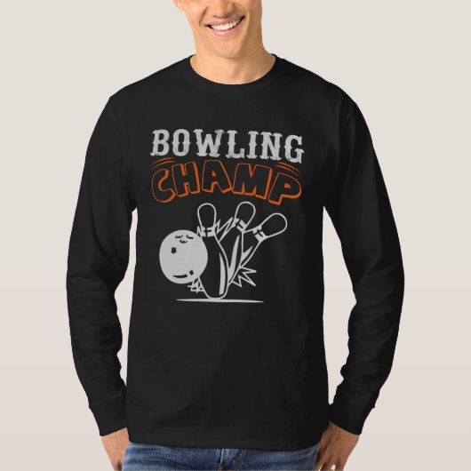T-shirt Champ de Bowling Retro cool pour hommes (Devant)