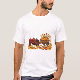 T-shirt Champ de citrouilles tracteur récolte d'automne Ar