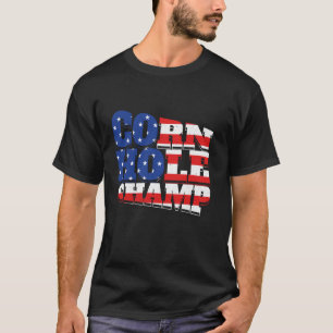 T-shirt Champ de CornHole Drapeau américain Sac de sable L
