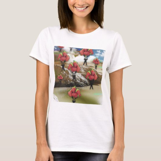 T-shirt champ de fraises pour toujours (Devant)