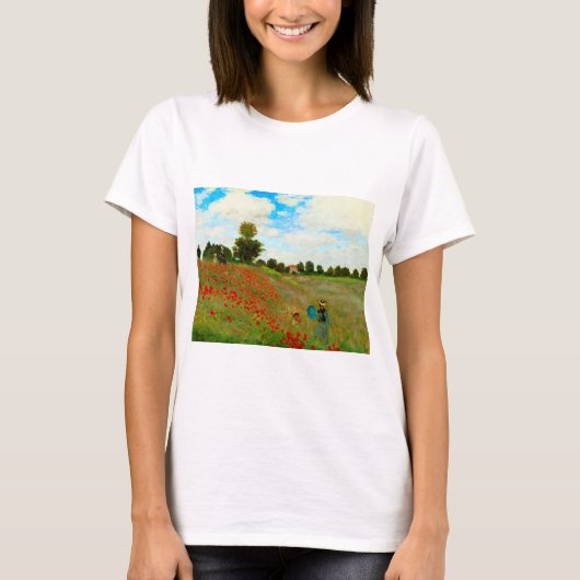 T-shirt Champ de pavot amélioré par Claude Monet (Devant)